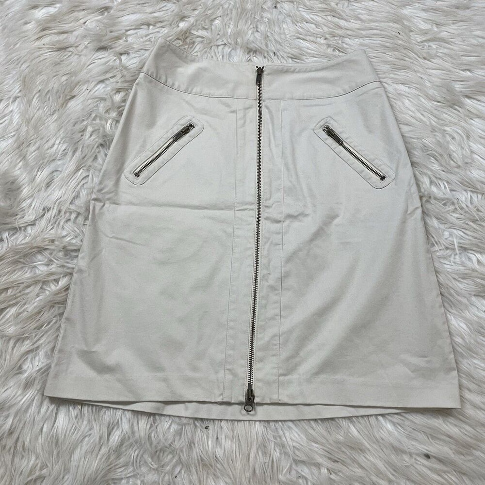 The Limited Womens Y2K Preppy Pencil Skirt Size 2 Khaki Cotton Stretch Academia